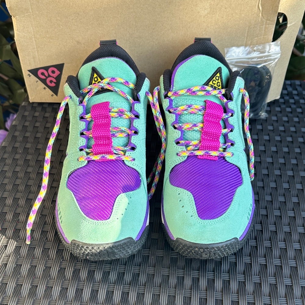 Nike Men’s Sneakers - Purple and Teal
